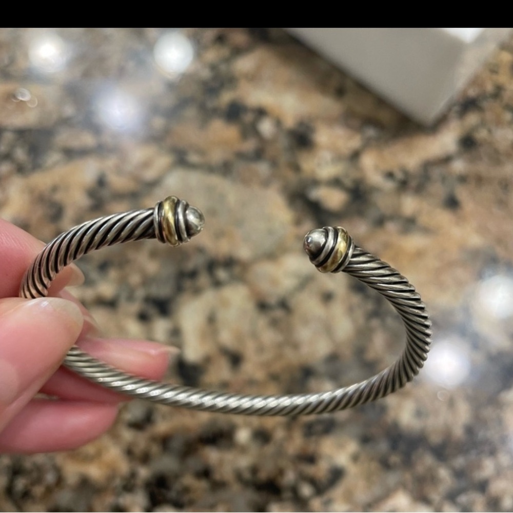 David Yurman Silver and Gold Cable Bracelet